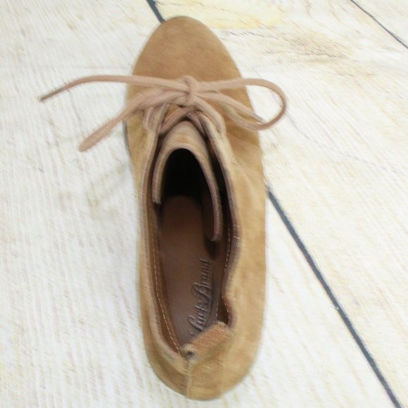 Lucky Brand Brown Suede Lace-up Heeled Ankle Boots Size 9 M - Picture 6 of 9